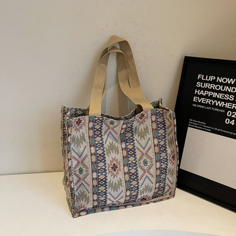 Damen Tragetasche mit ethnischem Muster und robusten Griffen Nord Taschen
