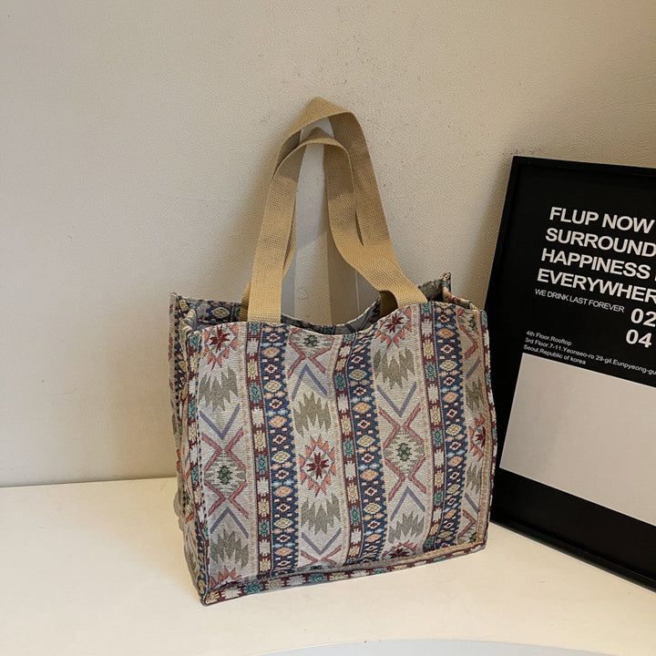 Damen Tragetasche mit ethnischem Muster und robusten Griffen Nord Taschen