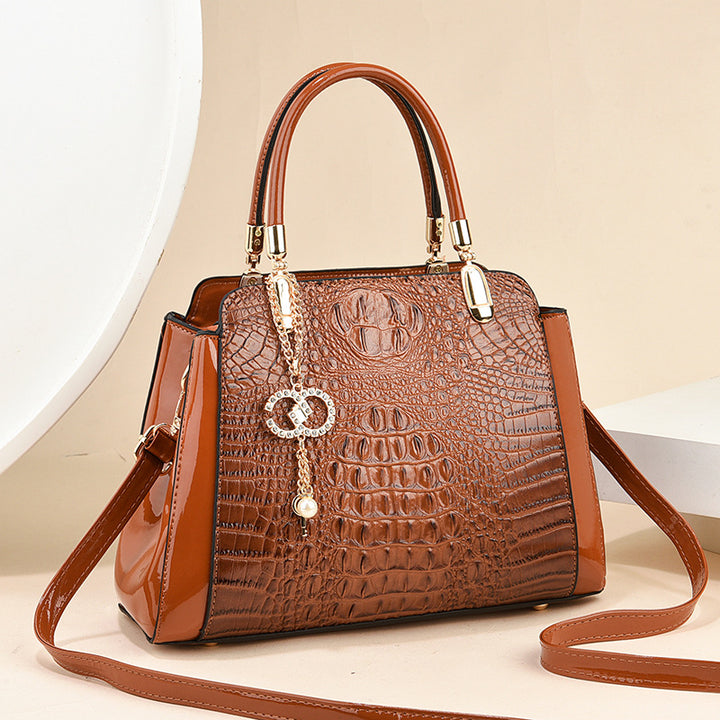 Damen elegante Handtasche mit luxuriöser Kroko-Prägung Nord Taschen