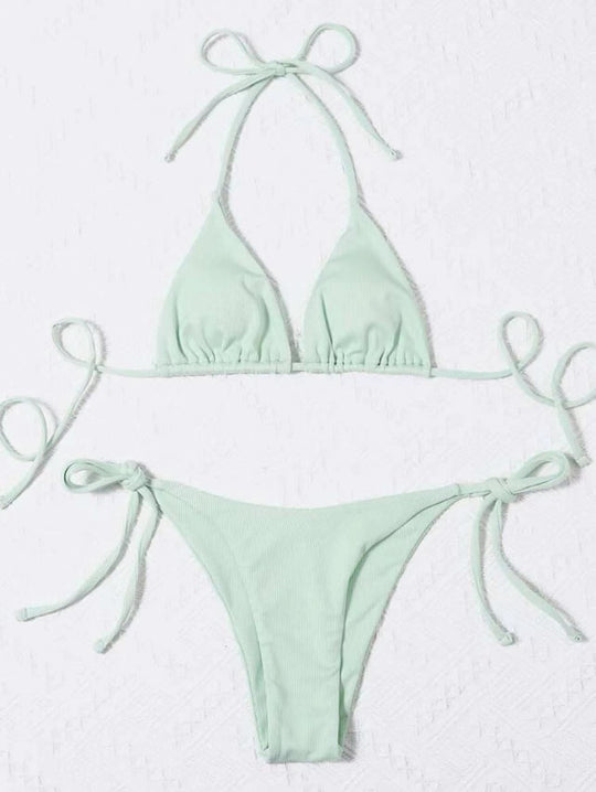 Damen Triangel-Bikini mit raffinierter Rüschung