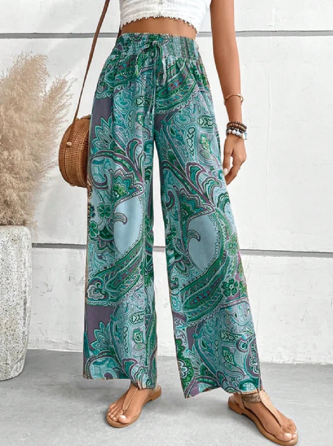 Damen Weite Hosen mit paisley Muster