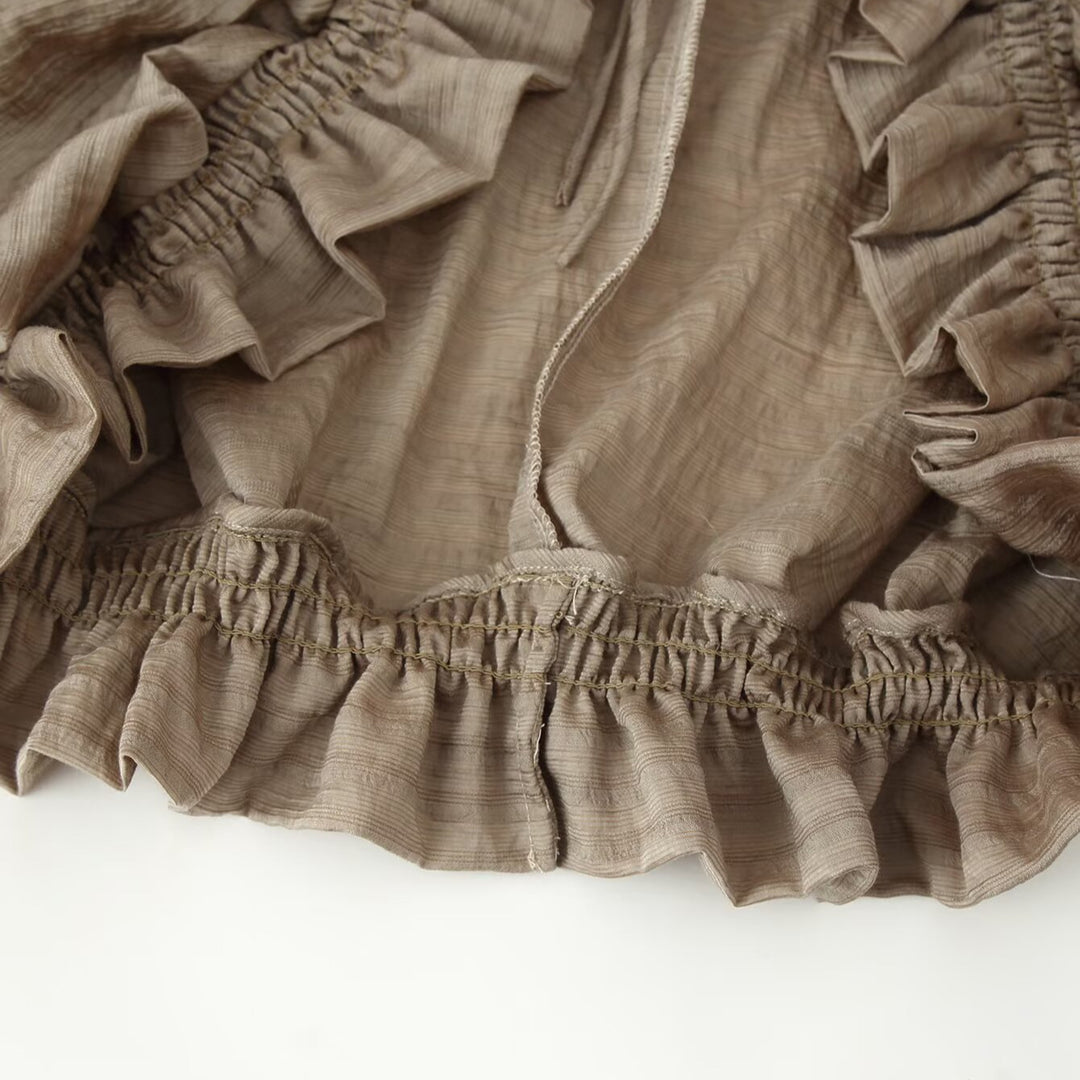 Damen Romantische Rüschenbluse im Boho-Stil mit Bindeband und gerafften Manschetten Nord Taschen