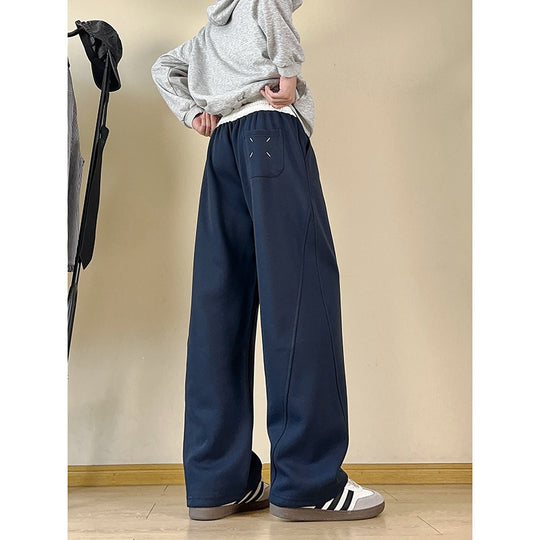 Herren Weite Relax-Sweathose mit hohem Kontrastbund, Kordelzug & geradem Bein Nord Taschen