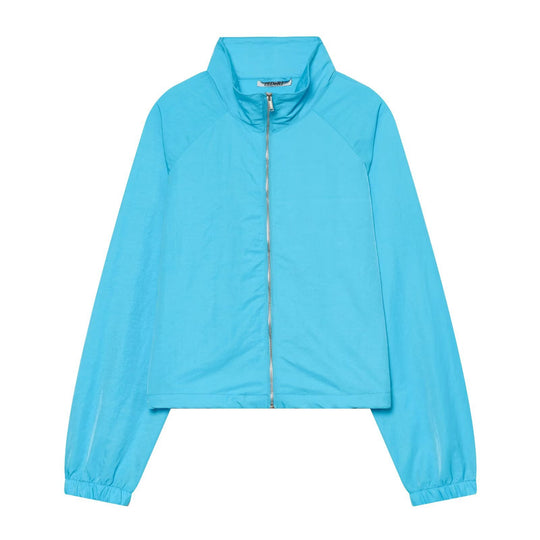 Damen Ultraleichte Cropped-Windjacke mit Stehkragen, Raglanärmeln und Reißverschluss Nord Taschen