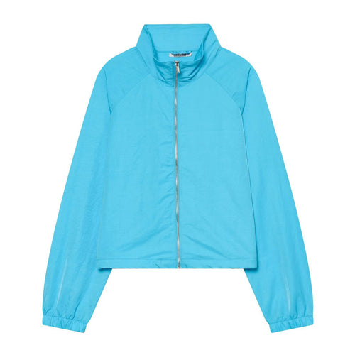 Damen Ultraleichte Cropped-Windjacke mit Stehkragen, Raglanärmeln und Reißverschluss Nord Taschen