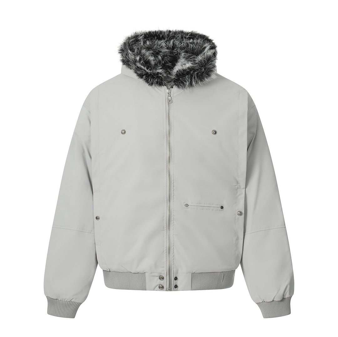 Herren Kurzboxy Bomberjacke im Aviator‑Look mit abnehmbarem Kunstfellkragen Nord Taschen