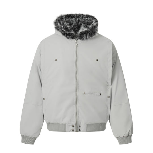 Herren Kurzboxy Bomberjacke im Aviator‑Look mit abnehmbarem Kunstfellkragen Nord Taschen