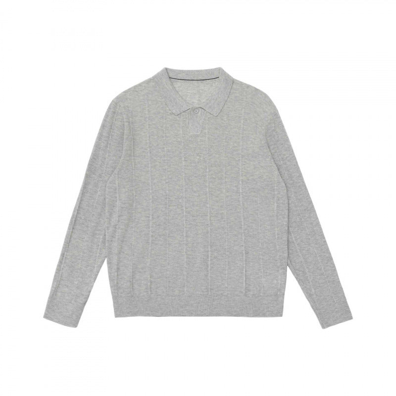 Herren Feinstrick-Poloshirt mit durchgehender Rippenstruktur und Hemdkragen Nord Taschen
