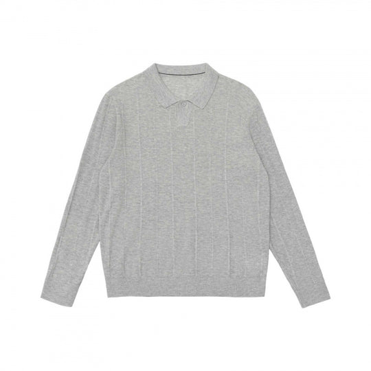 Herren Feinstrick-Poloshirt mit durchgehender Rippenstruktur und Hemdkragen Nord Taschen