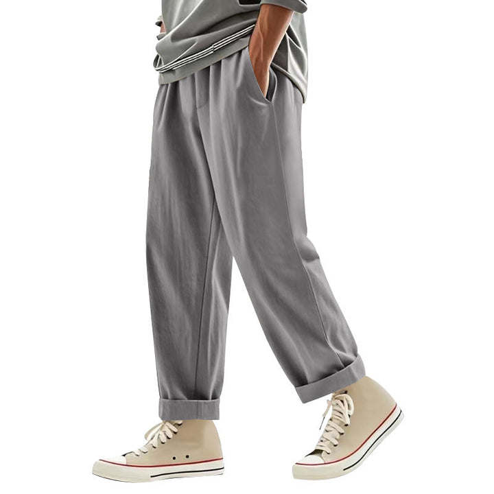 Herren lockere Chino-Hosen mit seitlichen Taschen und elastischem Bund