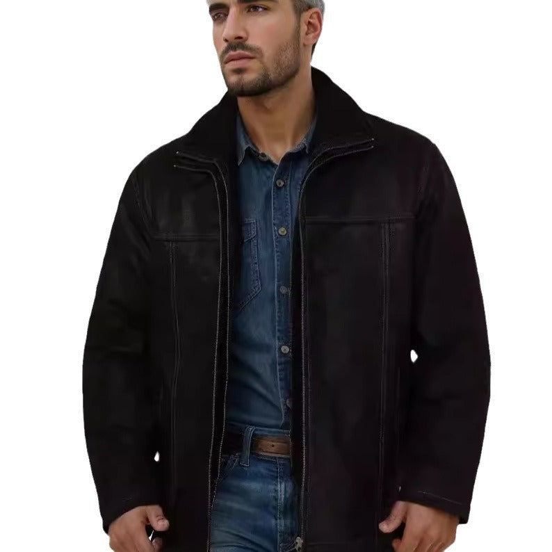 Herren Pilotenjacke mit wärmendem Teddyfutter und markanten Ziernähten Nord Taschen