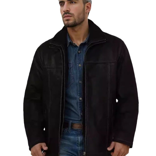 Herren Pilotenjacke mit wärmendem Teddyfutter und markanten Ziernähten Nord Taschen