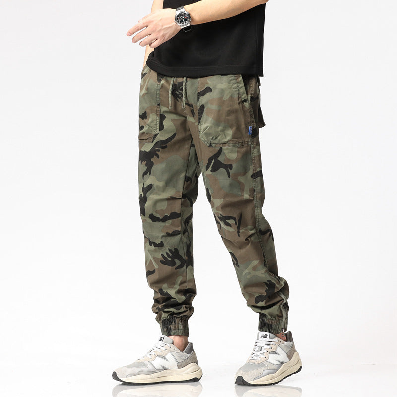 Herren Cargohose im Jogger-Stil mit Camouflage, elastischen Bündchen und Multifachtaschen Nord Taschen