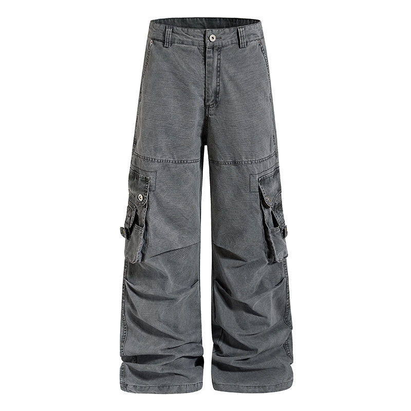 Damen weite Baumwoll-Cargohose im Vintage-Look mit ballonförmiger Silhouette und großen Klappentaschen Nord Taschen
