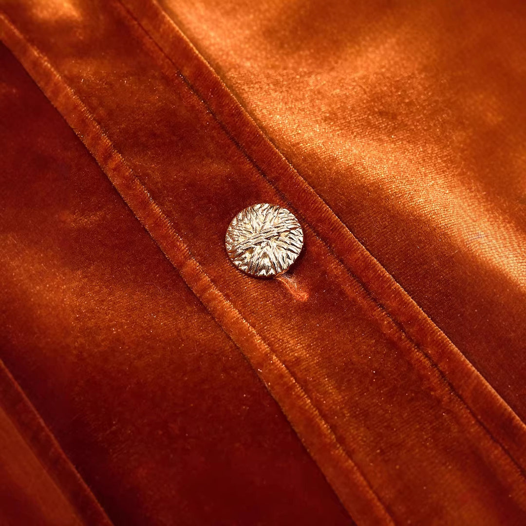 Damen Samtjacke im kastig-verkürzten Schnitt mit Zierknopfleiste Nord Taschen