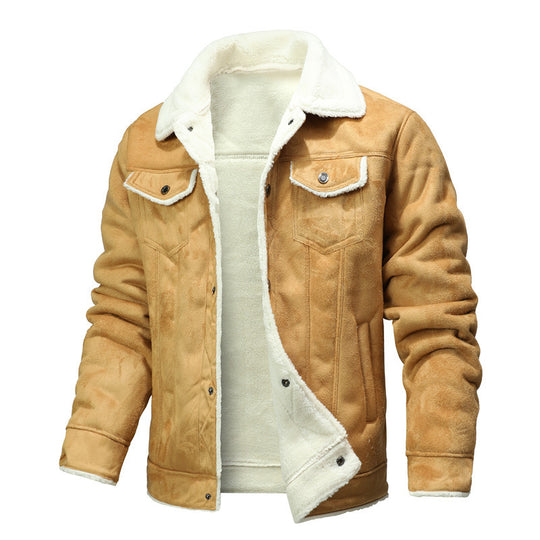 Herren Wildlederoptik Jacke Nord Taschen
