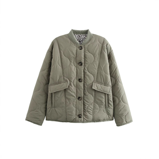 Damen 1700+ gestepptes Cropped‑Blousonjacke im Boxy‑Cut mit Rundhals, Knopfleiste und Pattentaschen Nord Taschen