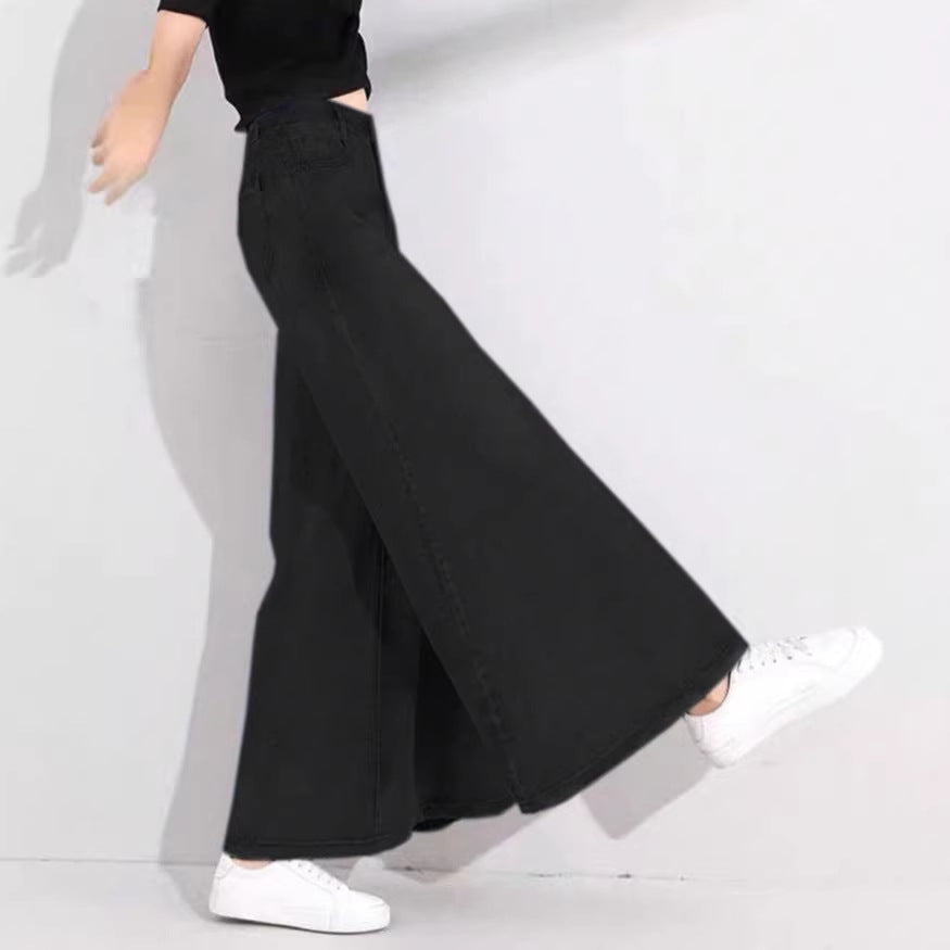 Damen Hochtaillierte Palazzo-Jeans mit extra weitem Bein und fließendem Denim Nord Taschen