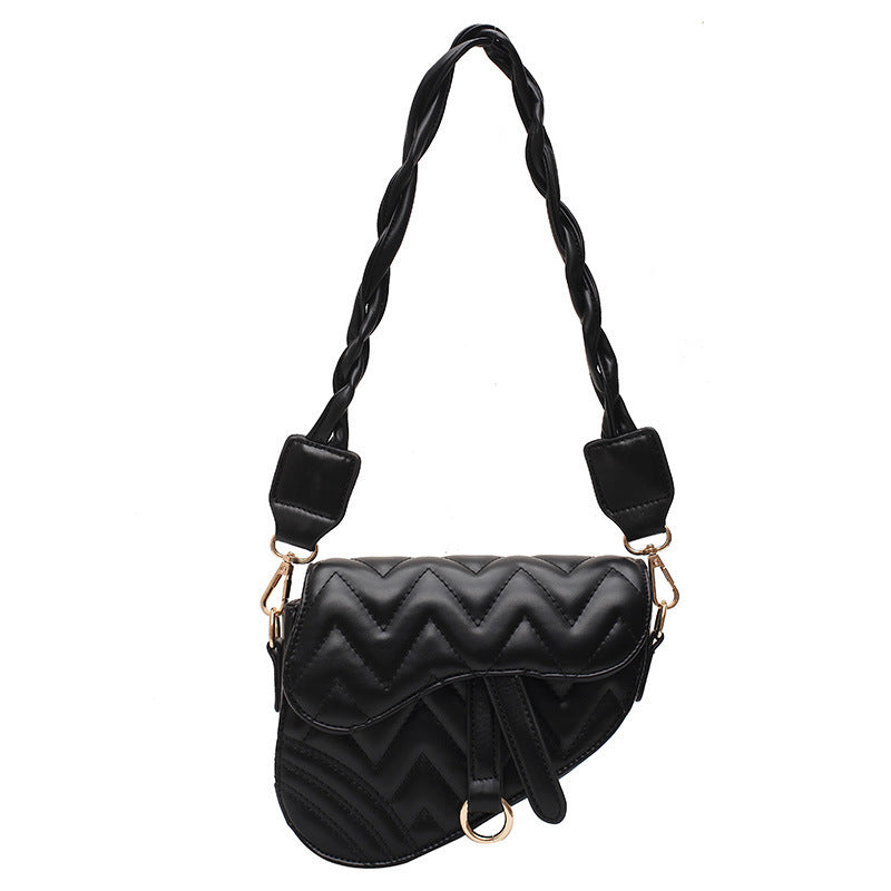 Damen modische Schultertasche mit geflochtenem Riemen Nord Taschen