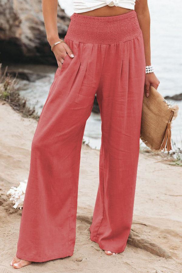 Damen Weite Leinenhose