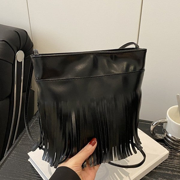 Damen schicke Umhängetasche mit fransigen Details Nord Taschen