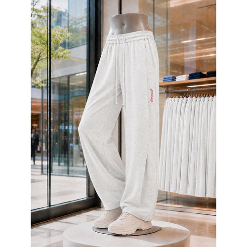Damen Weite High‑Waist Lounge‑Hose mit Elastikbund, Tunnelzug und seitlichem Schlitz Nord Taschen