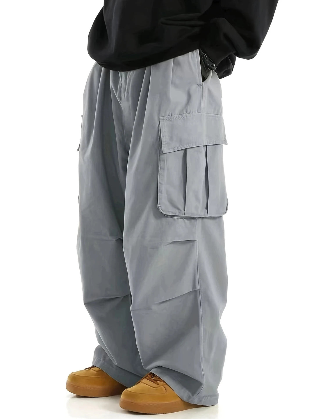 Herren Baggy-Cargo-Hose mit übergroßer Passform, elastischem Tunnelzugbund & mehrfachen Klappfächern Nord Taschen
