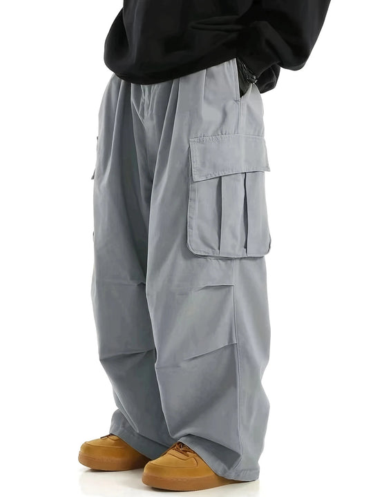 Herren Baggy-Cargo-Hose mit übergroßer Passform, elastischem Tunnelzugbund & mehrfachen Klappfächern Nord Taschen