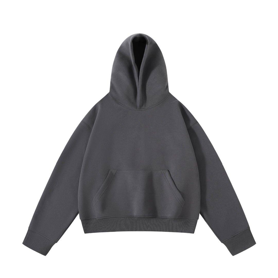 Unisex nan schwerer Oversize-Kapuzenpullover mit doppellagiger Kapuze Kängurutasche und breitem Rippbund Nord Taschen