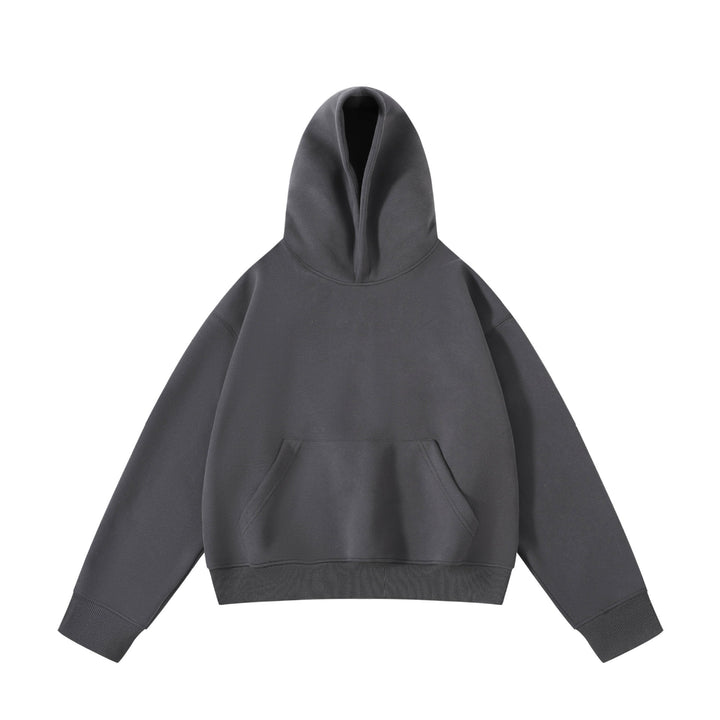 Unisex nan schwerer Oversize-Kapuzenpullover mit doppellagiger Kapuze Kängurutasche und breitem Rippbund Nord Taschen