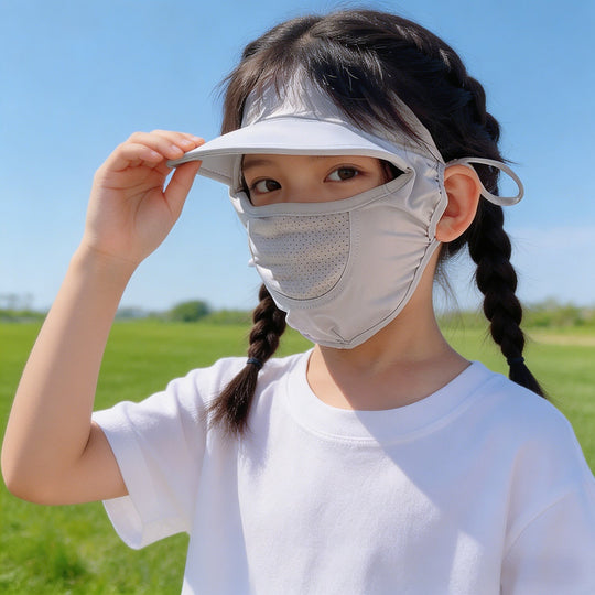 Unisex nan Kinder-Sonnenvisier mit integrierter atmungsaktiver Gesichtsmaske, verstellbarem Nackengurt und perforierter Kinnpartie  Nord Taschen