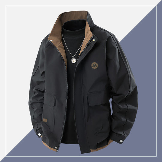 Herren Kurz geschnittene Softshell‑Utility‑Jacke mit Stehkragen und Pattentaschen Nord Taschen