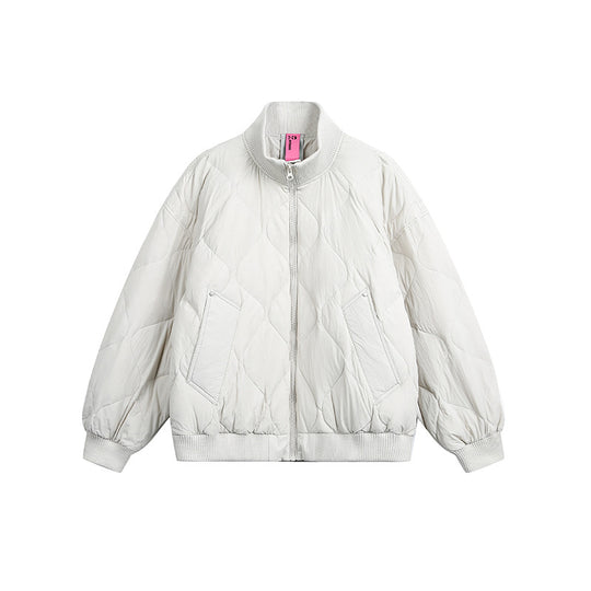 Damen Gesteppte Kurzblousonjacke mit Stehkragen und elastischem Saum Nord Taschen