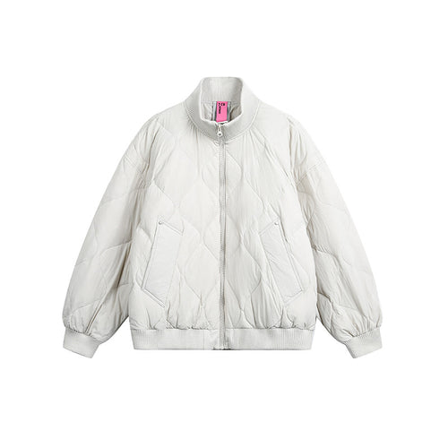 Damen Gesteppte Kurzblousonjacke mit Stehkragen und elastischem Saum Nord Taschen