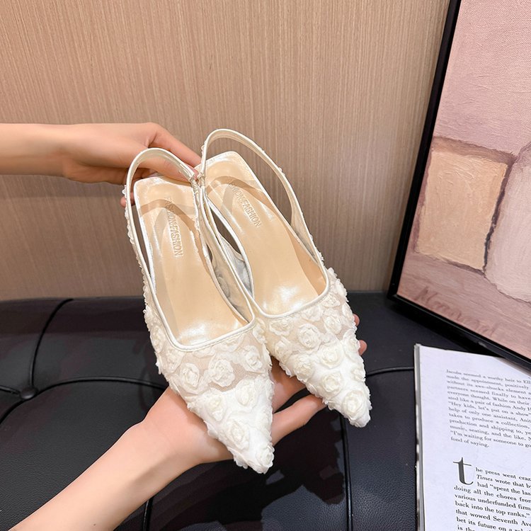 Damen Elegante Slingpumps mit floralem Design und schimmernder Oberfläche Nord Taschen