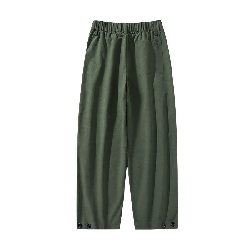 Damen weite Plissee-Hose mit hohem Bund, Gürtelschlaufen & verstellbaren Saumlaschen Nord Taschen