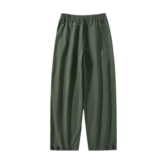 Damen weite Plissee-Hose mit hohem Bund, Gürtelschlaufen & verstellbaren Saumlaschen Nord Taschen
