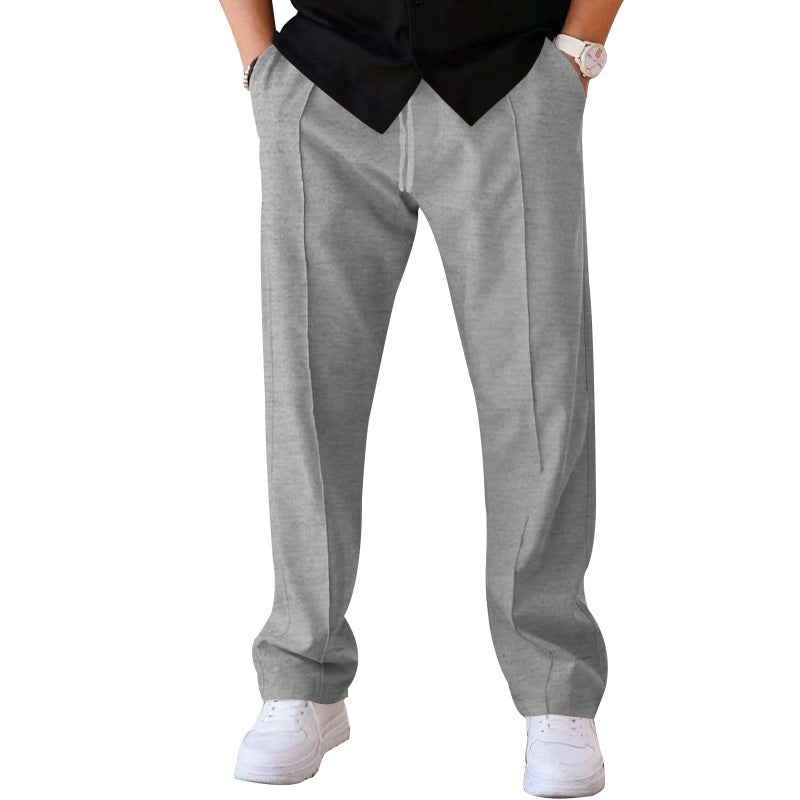 Herren elegante Freizeithose mit geradem Schnitt und klassischen Falten