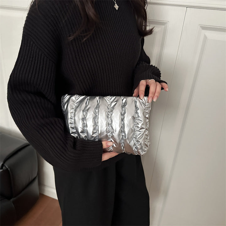 Damen elegante Clutch-Tasche mit geschmeidiger Pfennig-Optik Nord Taschen