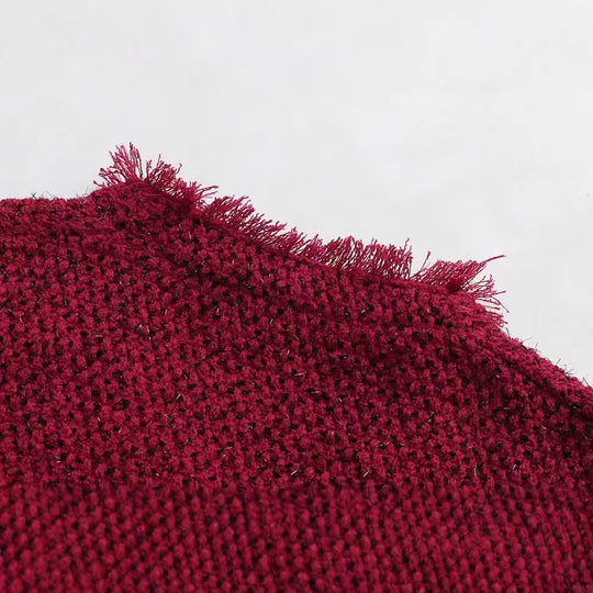 Damen kurze Bouclé‑Tweed‑Jacke mit Fransenbesatz, aufgesetzten Pattentaschen und Rundhalsausschnitt Nord Taschen