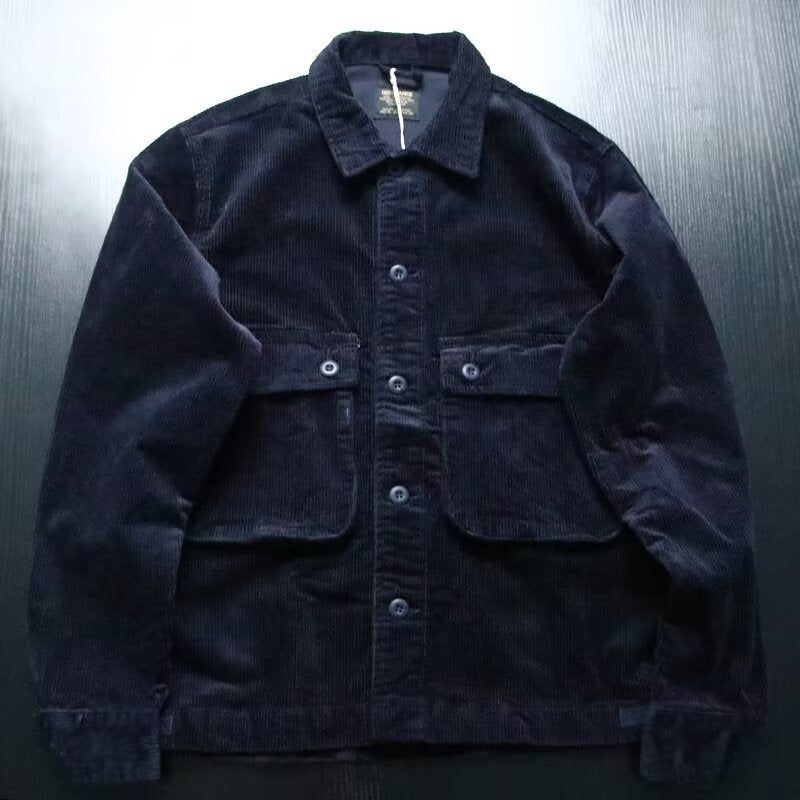 Herren Robustes Kord-Overshirt im Worker-Look mit aufgesetzten Pattentaschen Nord Taschen
