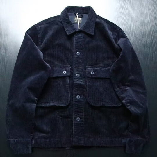 Herren Robustes Kord-Overshirt im Worker-Look mit aufgesetzten Pattentaschen Nord Taschen