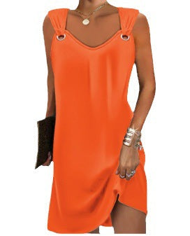 Damen lässiges Kleid mit ausgefallenem Trägerdesign