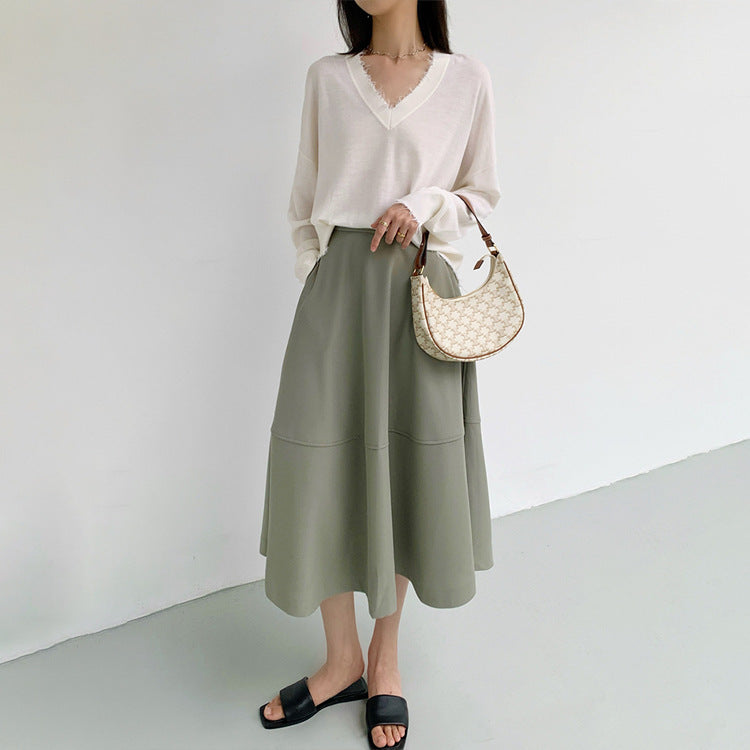 Damen Eleganter Midirock aus luftiger Baumwolle Nord Taschen