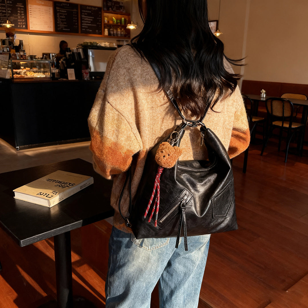 Damen Hobo-Tasche aus hochwertigem Leder mit elegantem Kordelzug Nord Taschen