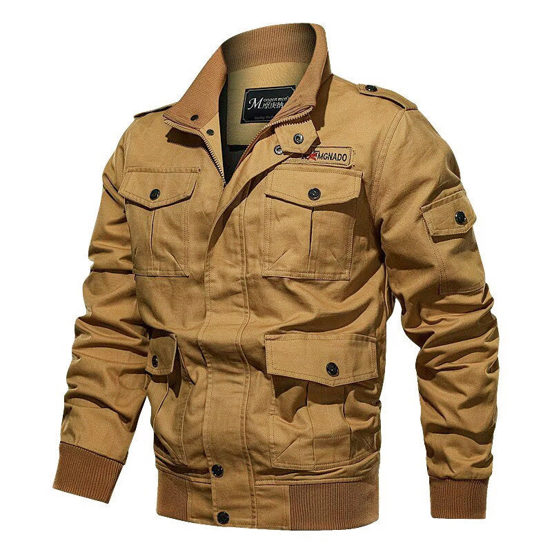 Herren Utility-Feldjacke mit Schulterklappen, mehreren Taschen und Rippbündchen Nord Taschen
