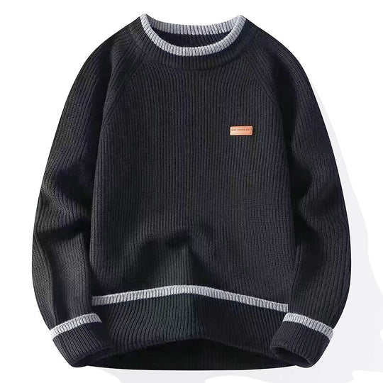 Herren Modischer Grobstrickpullover mit Rundhalsausschnitt Nord Taschen