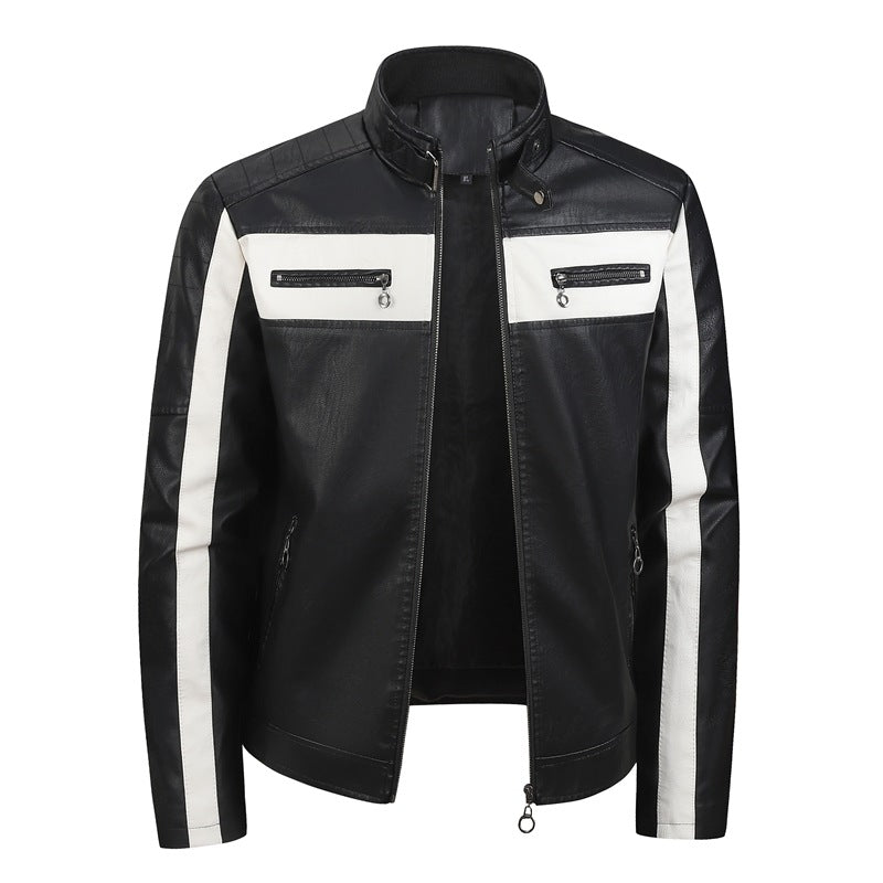Herren Sportliche Kunstlederjacke mit Reißverschluss Nord Taschen