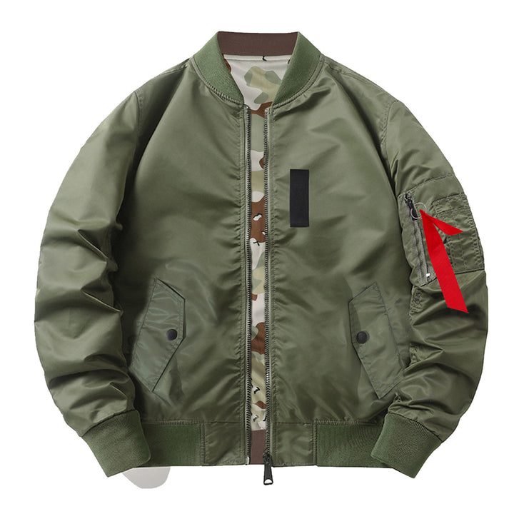 Men's  slim nylon bomber jacket with camouflage lining sleeve zip utility tab Nord Taschen