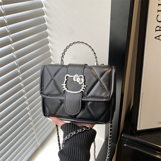 Damen Mini-Handtasche mit dekorativer Steppung und verspieltem Katzenmotiv Nord Taschen